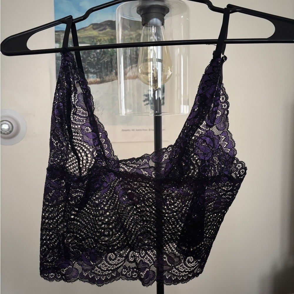 Elegant Purple Lace Bralette
